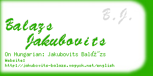 balazs jakubovits business card